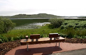 The new seating on the Loch Pottie Path